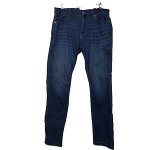 Mugsy Fulton Jeans Men’s 36x35 Stretch Blue Denim Medium Wash Faded Whiskers